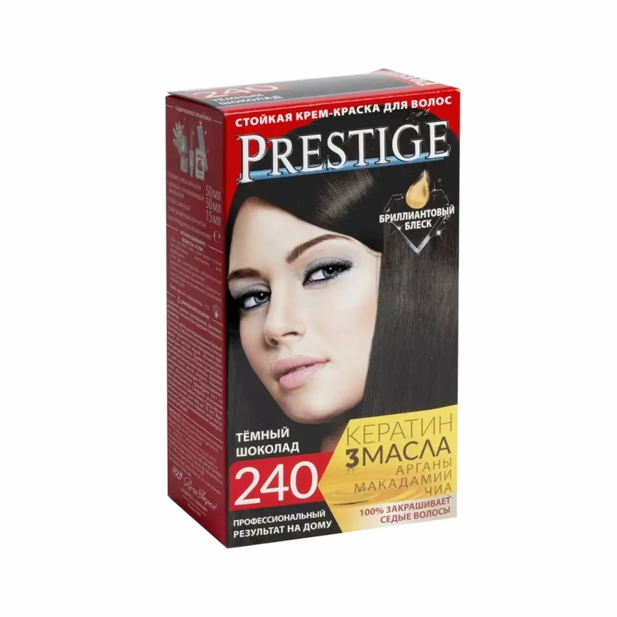 VIP`S Prestige Краска для волос Prestige 240- Темный шоколад, 50/50 мл., фото 1